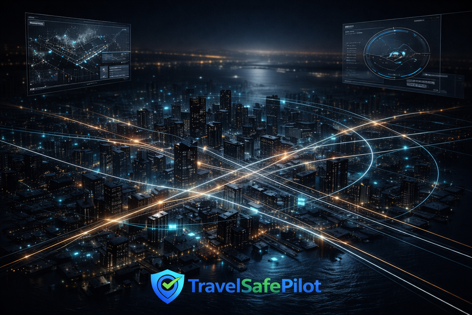 TravelSafePilot real-time geospatial intelligence architecture visualization with navigation routes